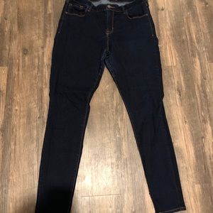 MidRise Rockstar Jeans with Gold Stitching